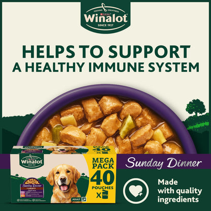 WINALOT Sunday Dinner Mixed in Gravy Wet Dog Food 40x100g — image 3