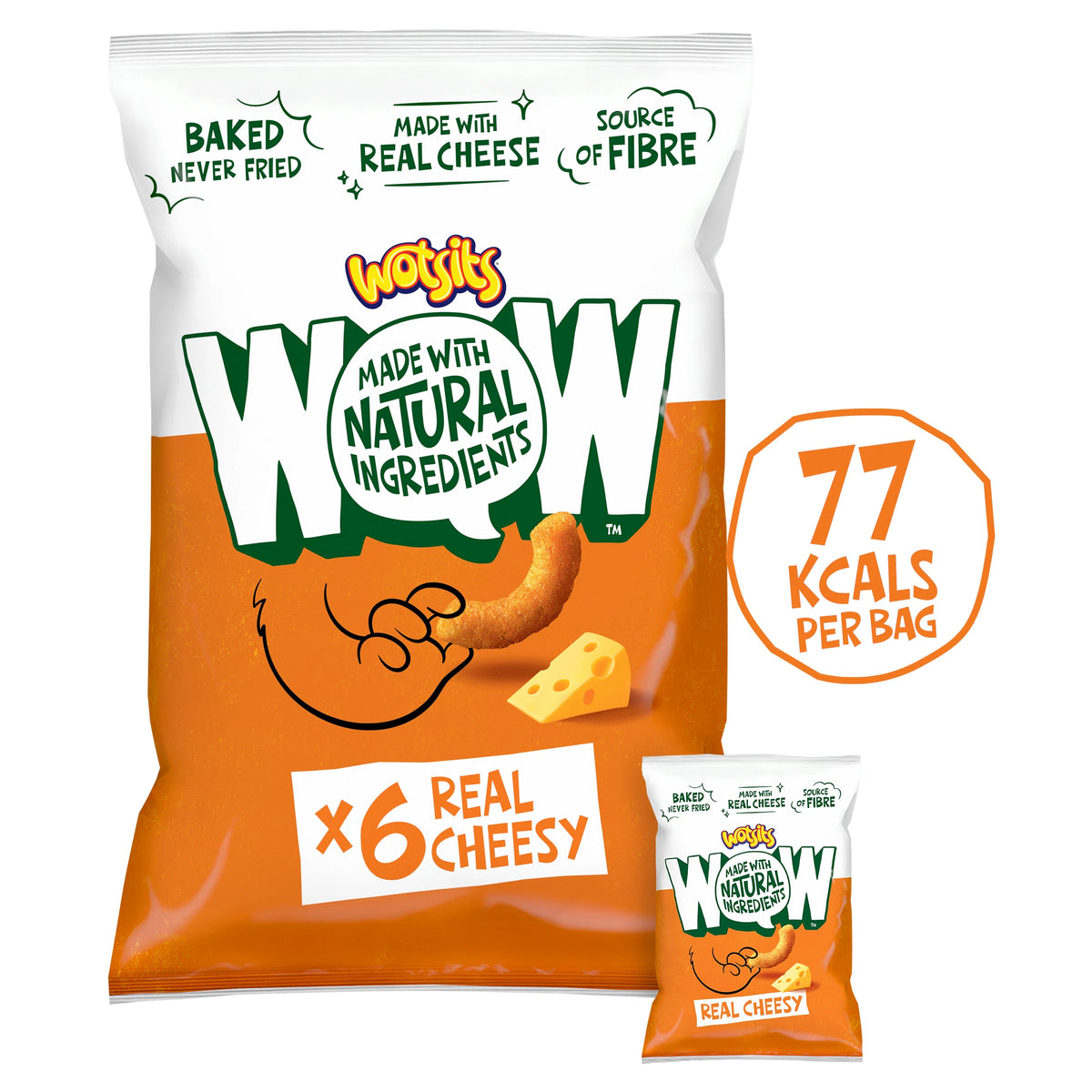 Wotsits WOW Cheese Puffs Snacks Multipack 6x16g — image 1