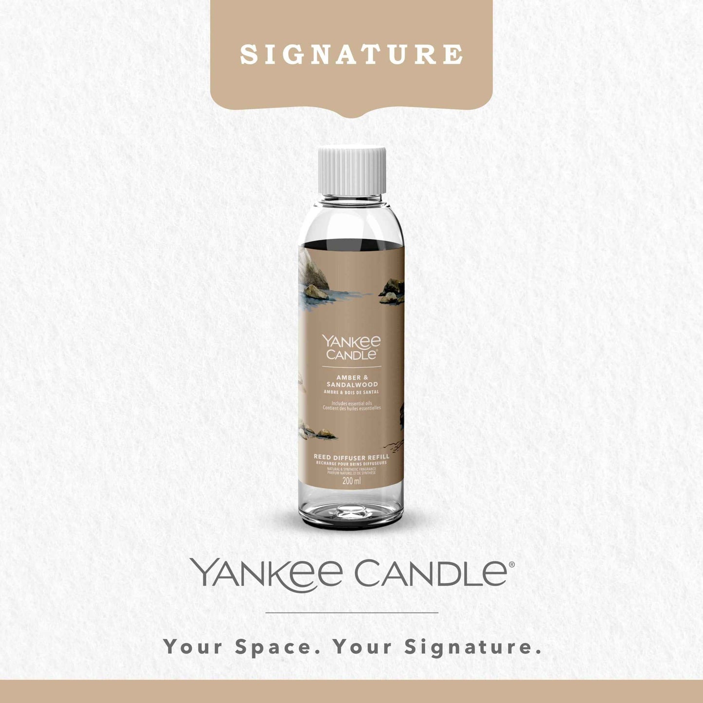 YANKee CANDLe Amber & Sandalwood Reed Diffuser Refill 200ml