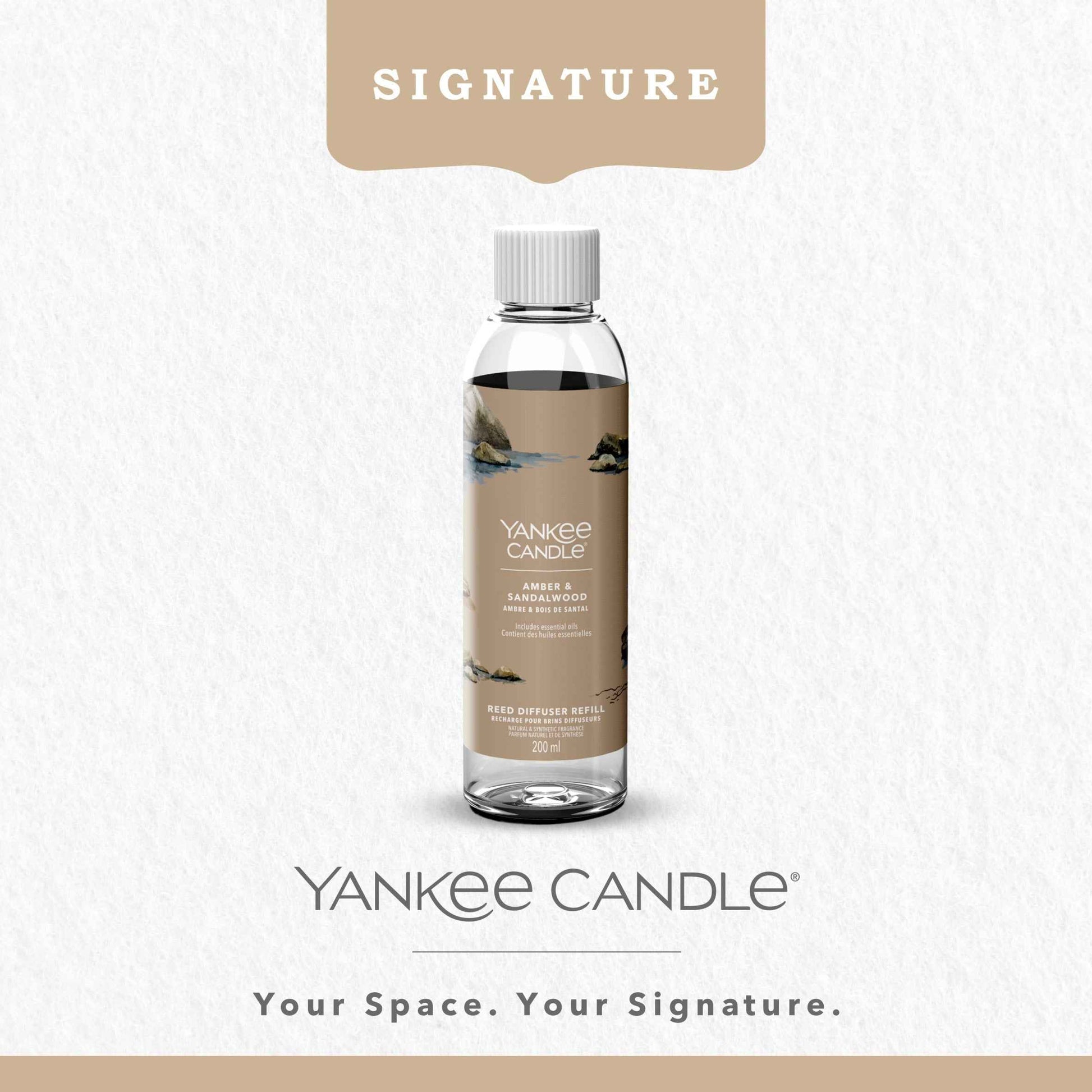 YANKee CANDLe Amber & Sandalwood Reed Diffuser Refill 200ml