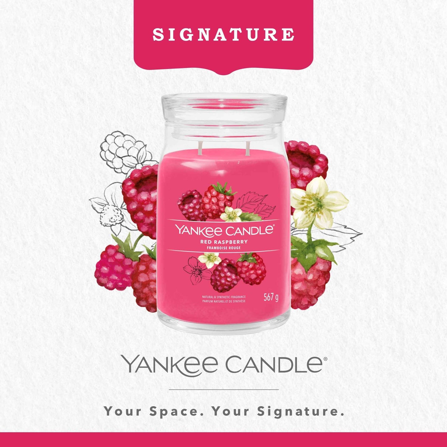 YANKee CANDLe Signature Large Jar Red Raspberry 567g