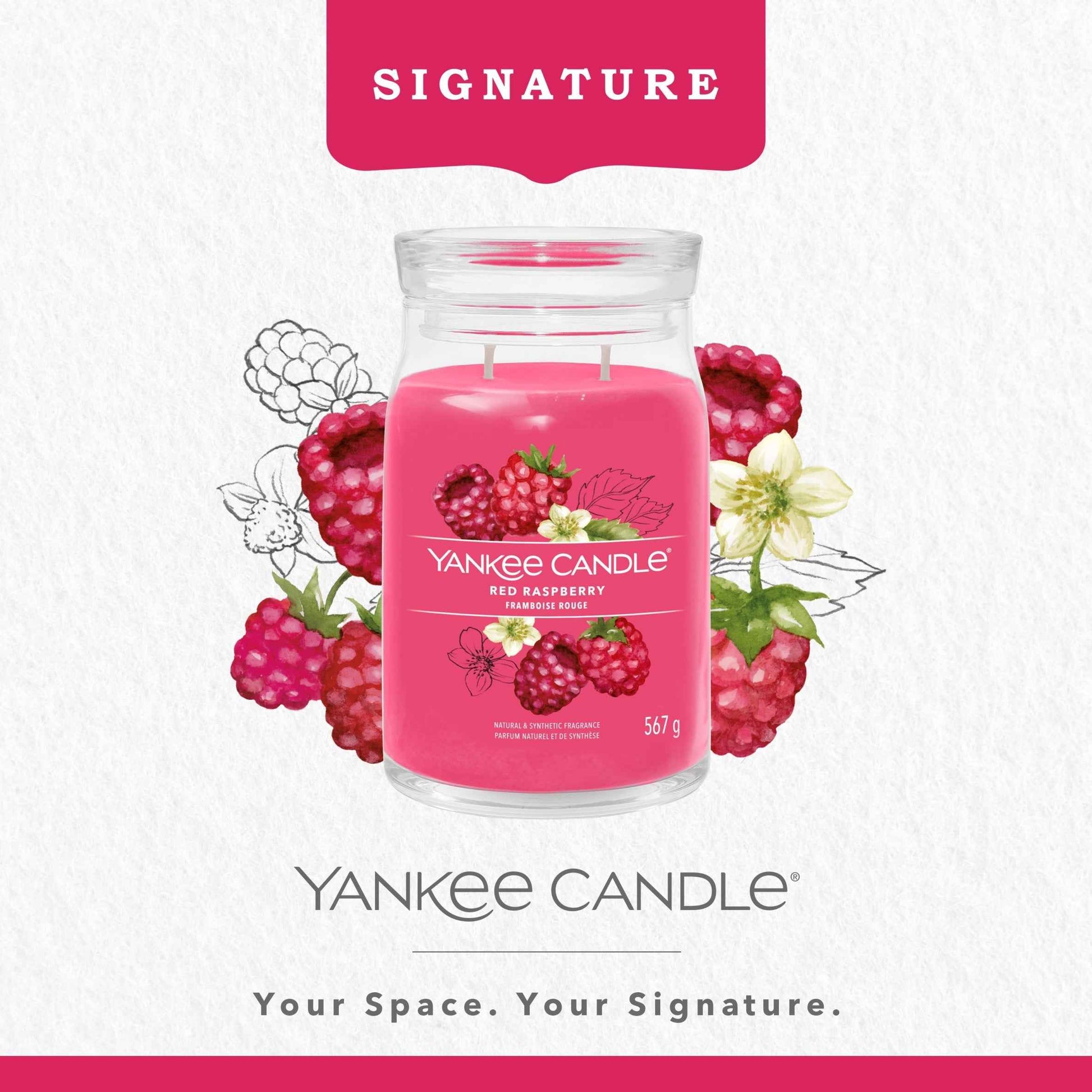 YANKee CANDLe Signature Large Jar Red Raspberry 567g
