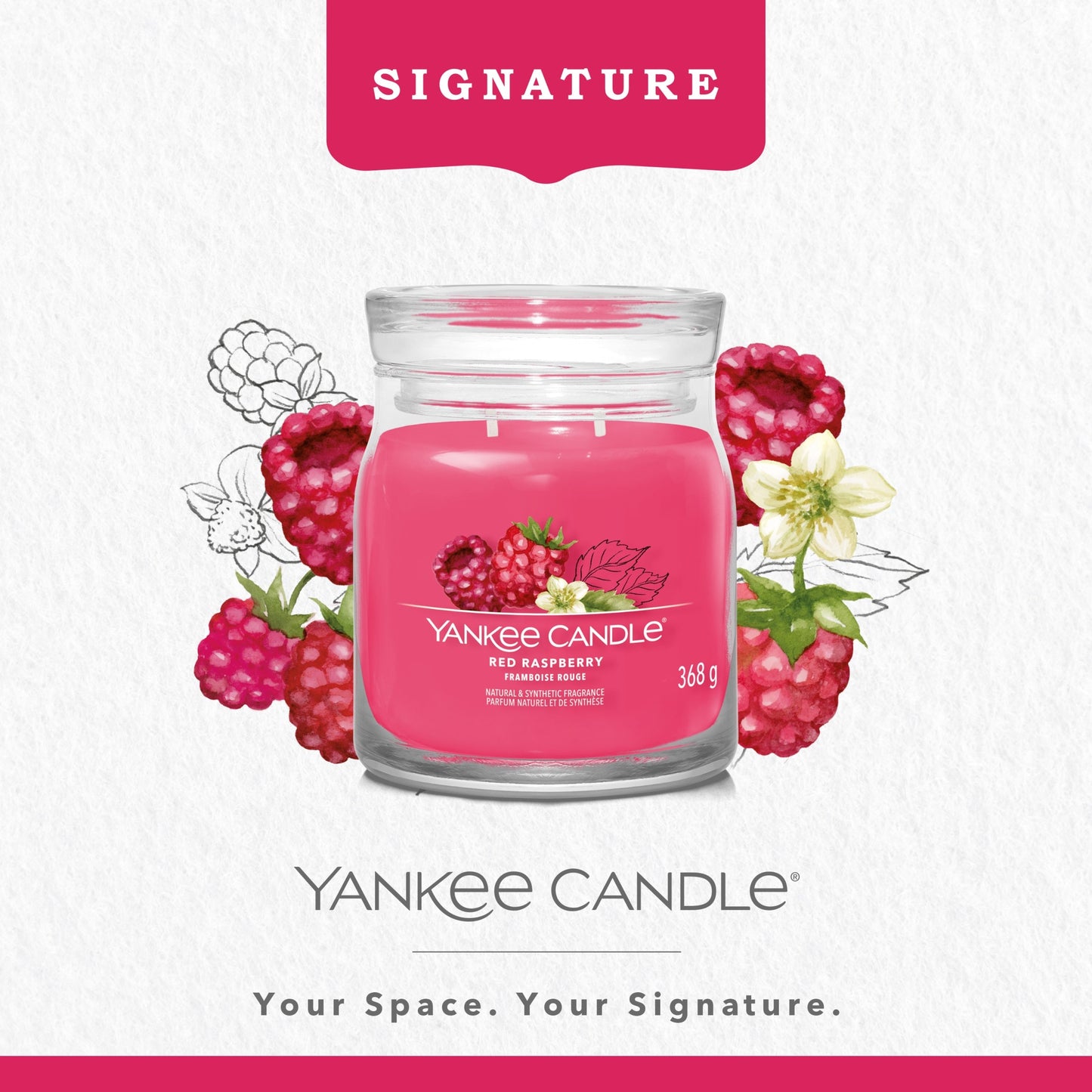 Yankee Candle Signature Medium Jar Red Raspberry 368g — image 2