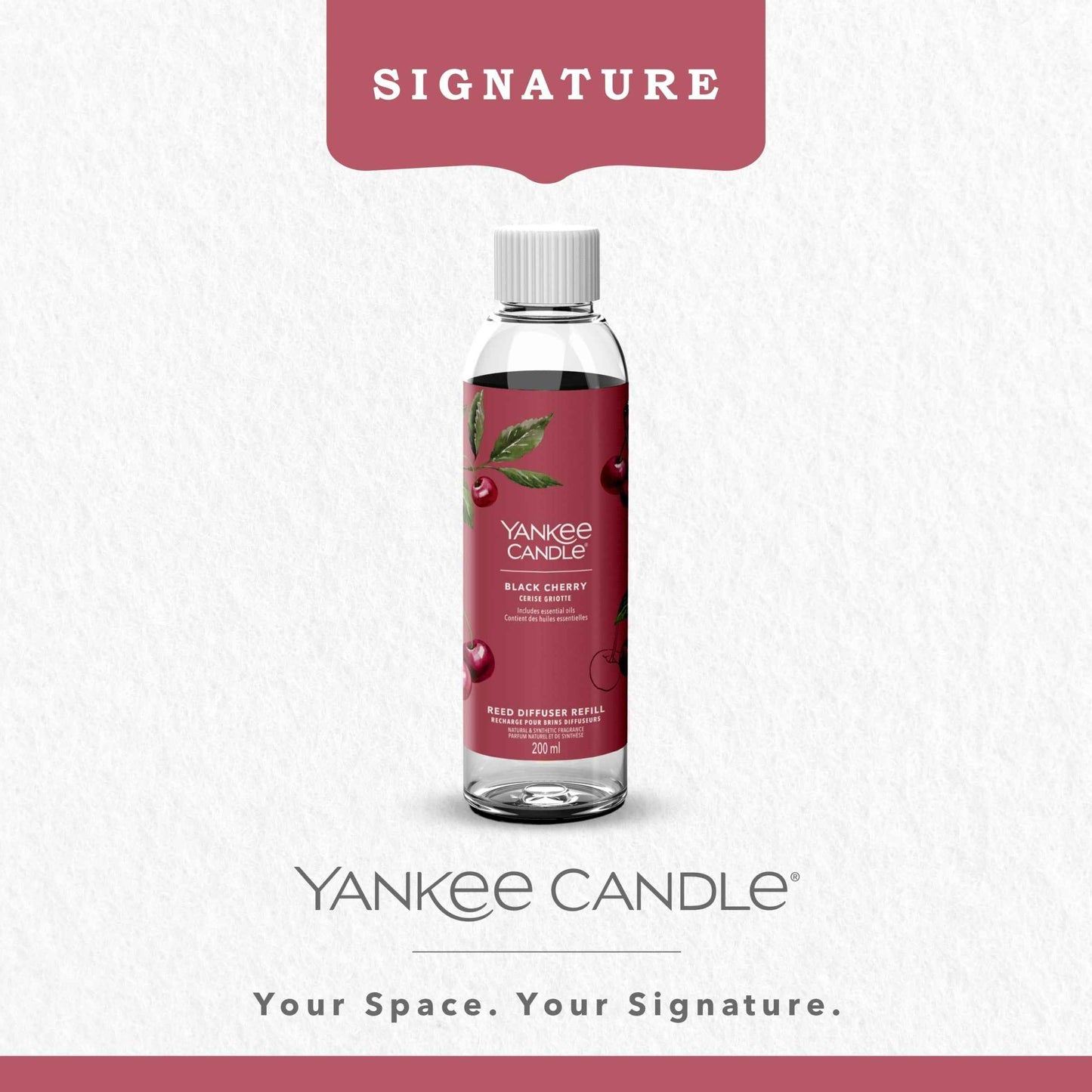 Yankee Classic Black Cherry Reed Diffuser Refill 200ml