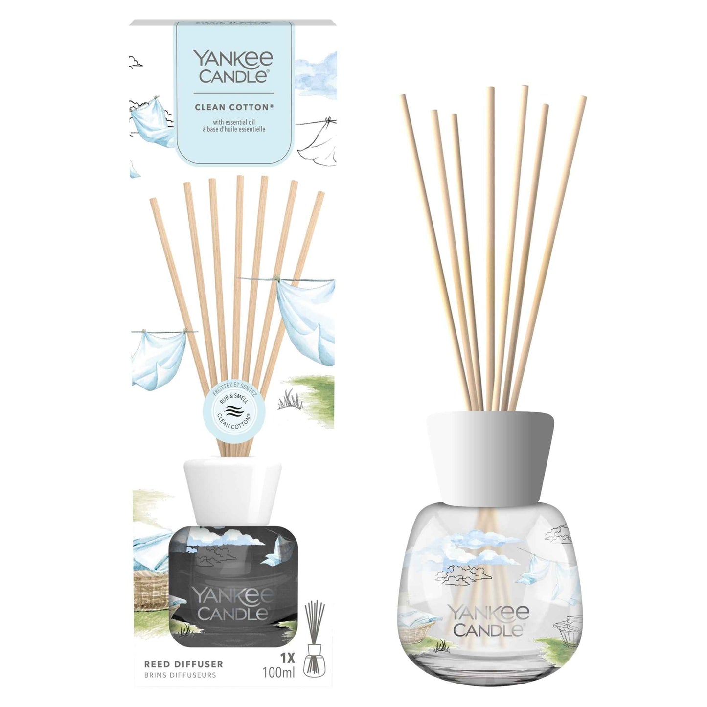 Yankee Classic Clean Cotton Reed Diffuser 100ml