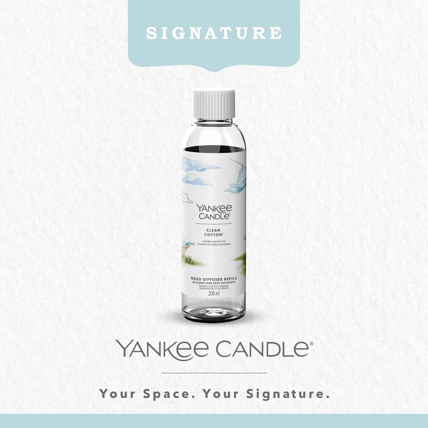 Yankee Classic Clean Cotton Reed Diffuser Refill 200ml