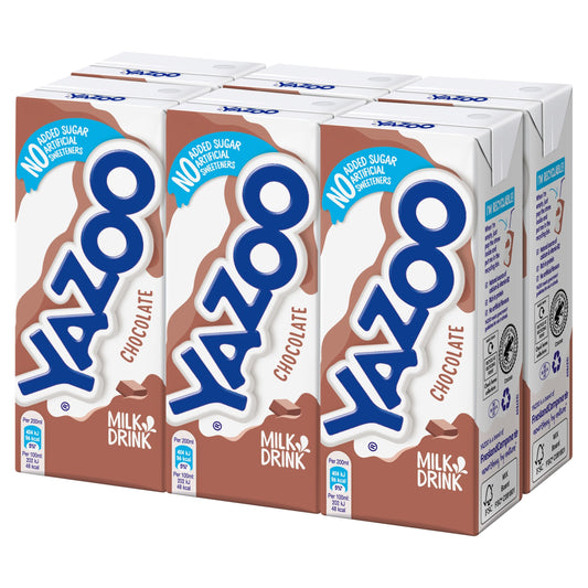 Yazoo No Added Sugar Chocolate Milk Drink 6 x 200ml — image 1