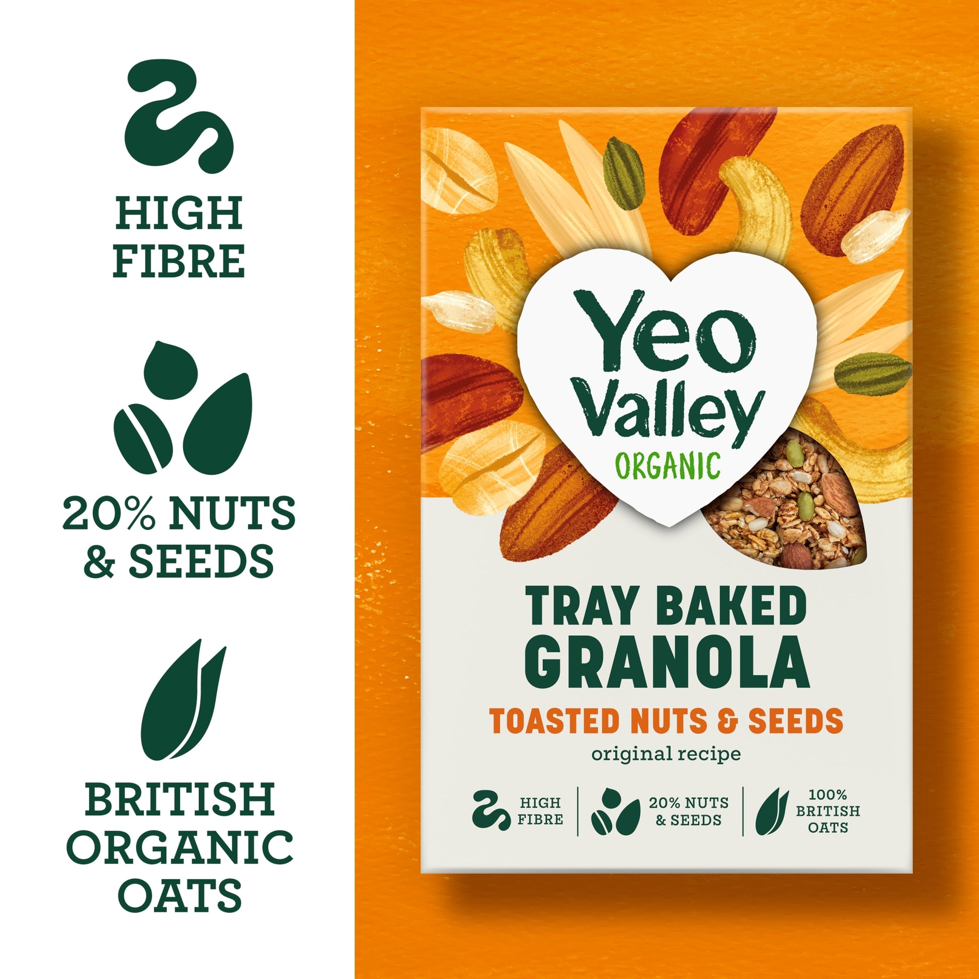 Yeo Valley Organic Tray Baked Granola Toasted Nuts & Seeds 360g — image 2