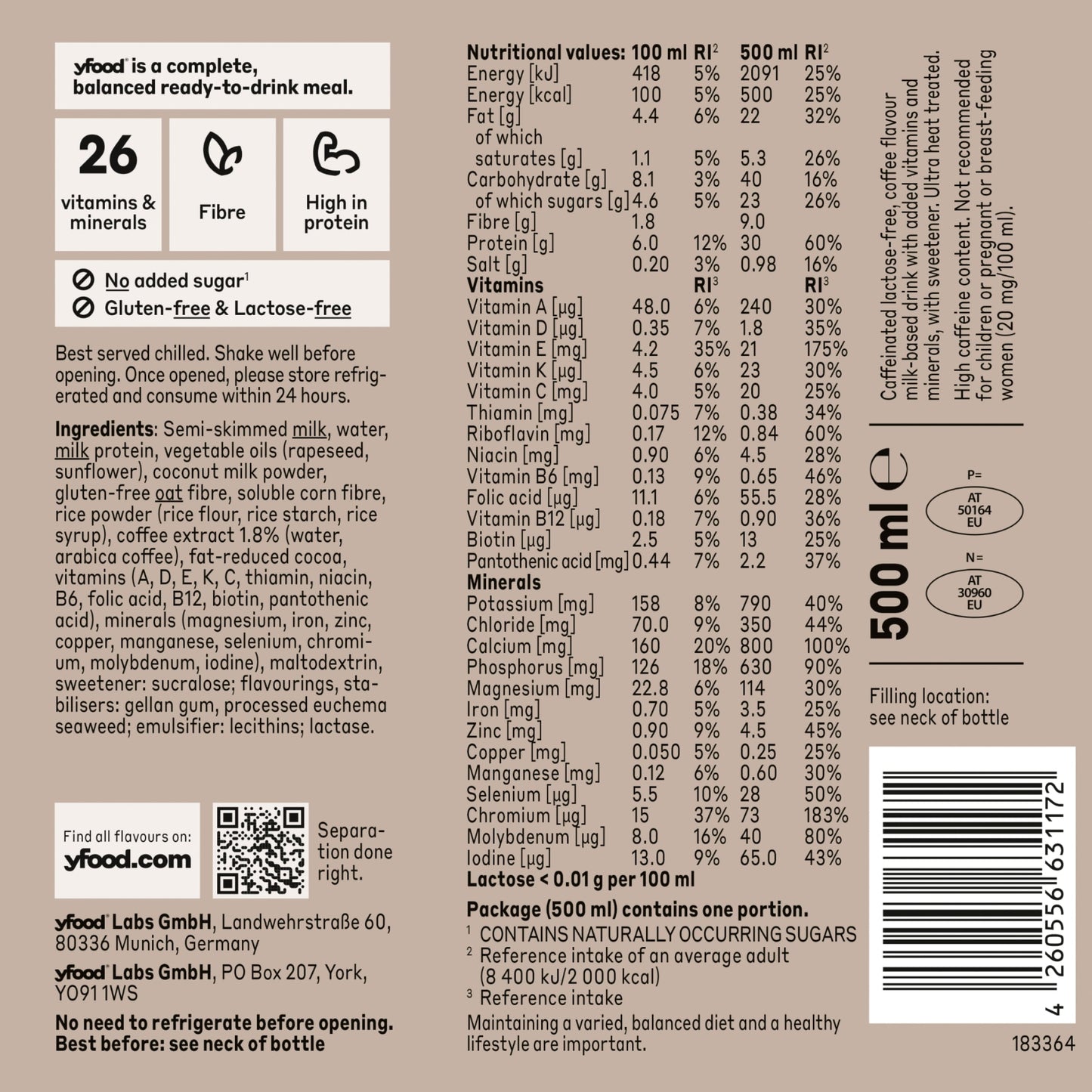 yfood Ready to Drink Complete Meal Cold Brew Coffee 500ml — image 3