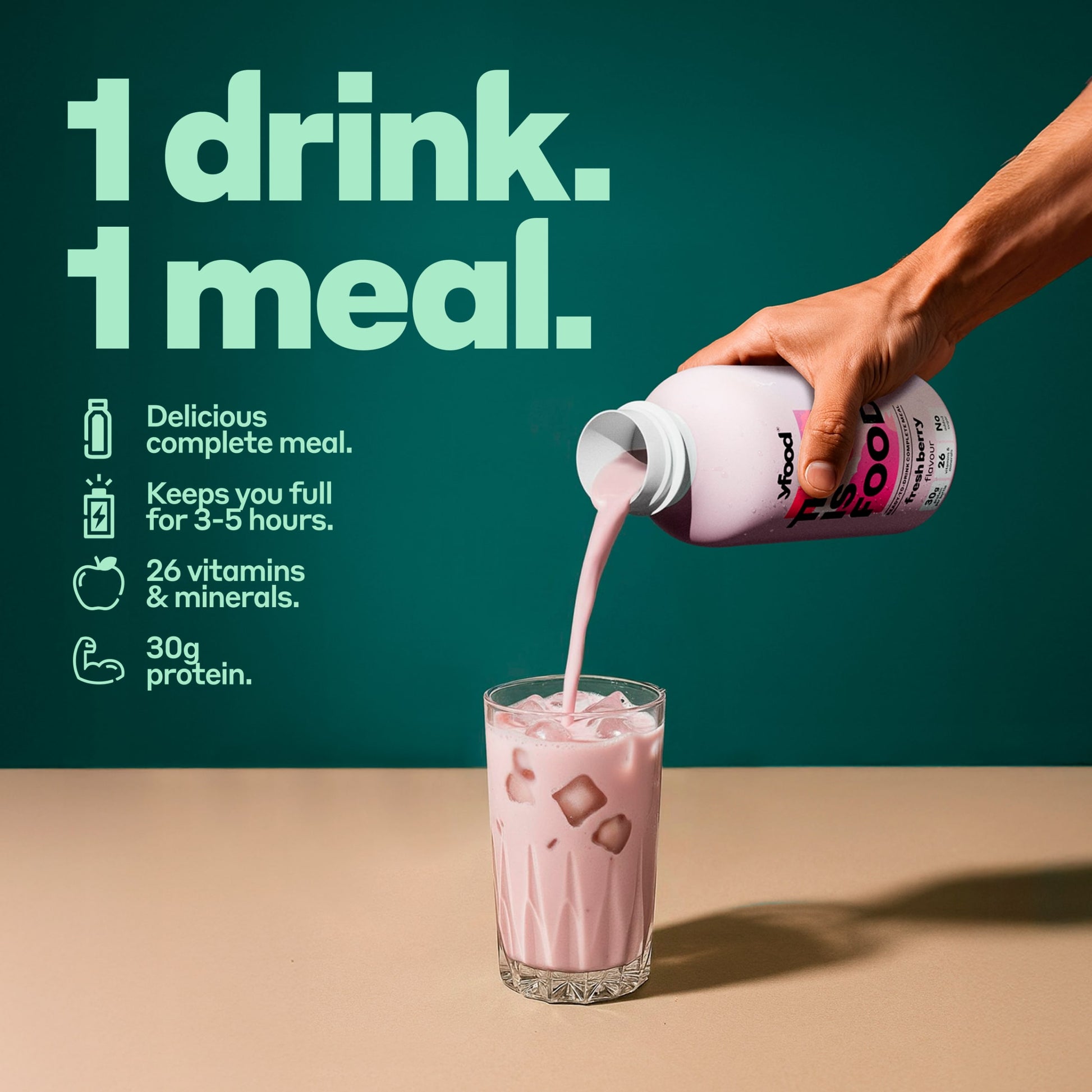 yfood Ready-to-Drink Complete Meal - Fresh Berry 500ml — image 2