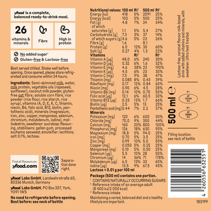 Yfood Ready To Drink Complete Meal Salted Caramel 500ml