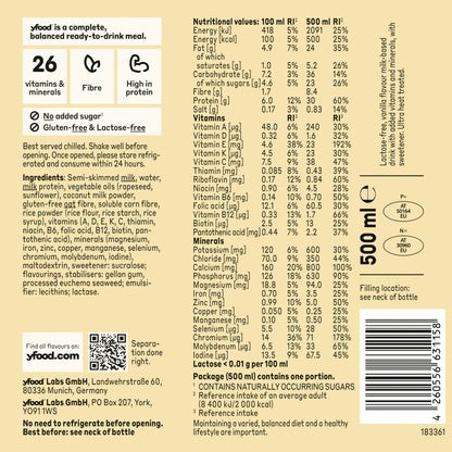 yfood Ready-to-Drink Complete Meal - Smooth Vanilla 500ml — image 3