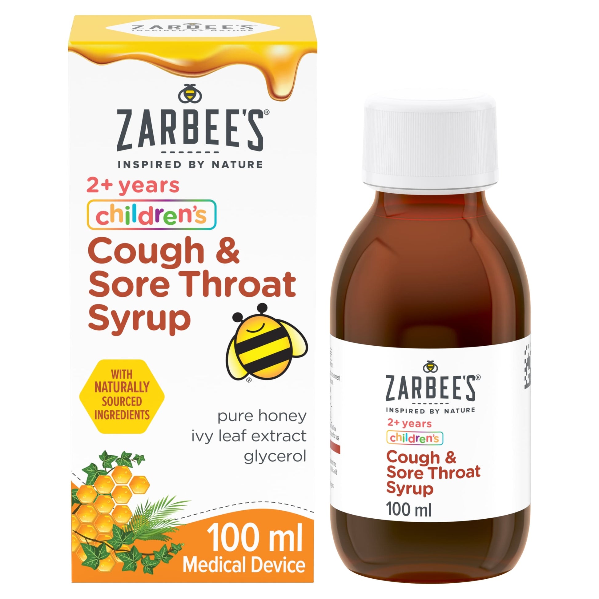 Zarbee's Children's Sore Throat & Cough Syrup 2+ Years 100ml — image 1