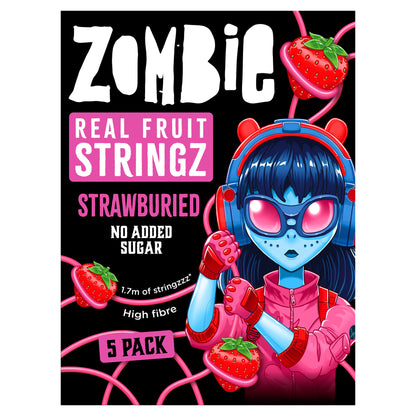 Zombie Real Fruit Stringz Strawberry No Added Sugar 5x20g — image 1