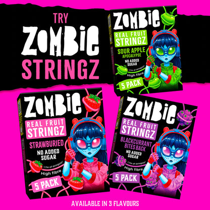 Zombie Real Fruit Stringz Strawberry No Added Sugar 5x20g — image 3