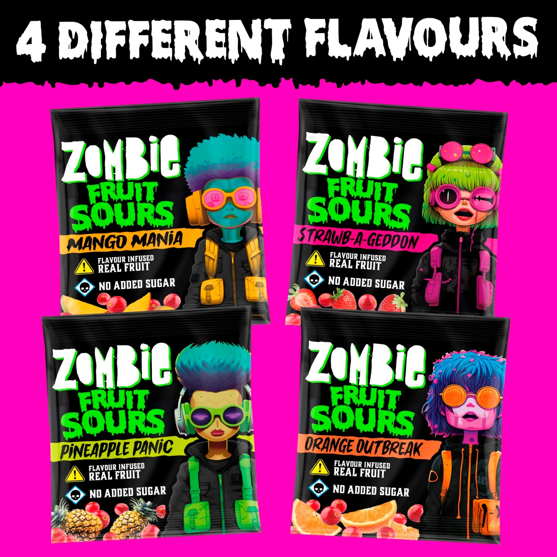 Zombie Sour Fruits Variety Multipack 4x20g — image 4