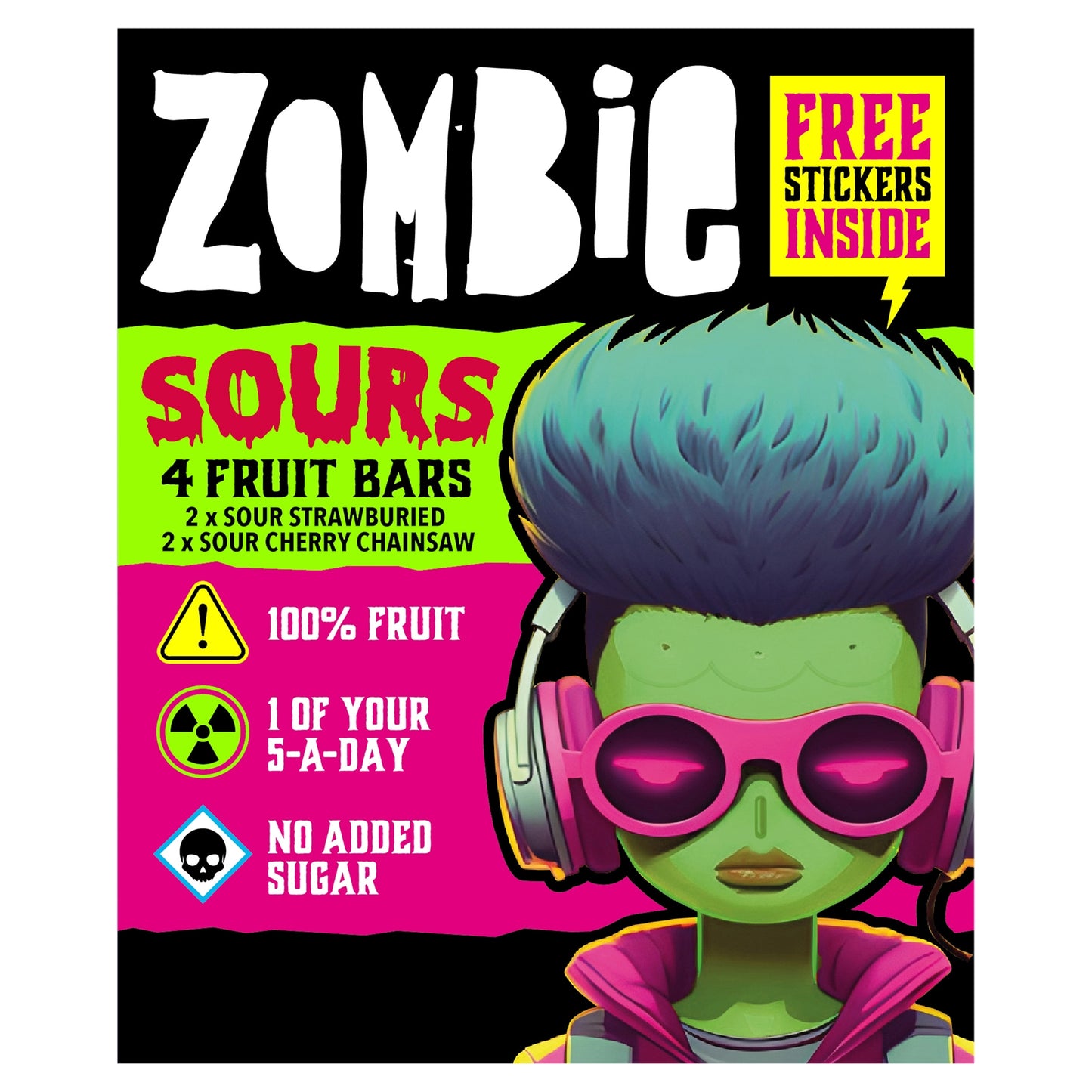Zombie Sours Fruit Snack Bar Variety Multipack 4x25g — image 1