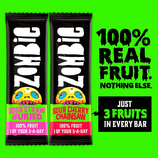 ZOMBIE Sours Fruit Snack Bar Variety Multipack 4x25g 4x25g pack shot
